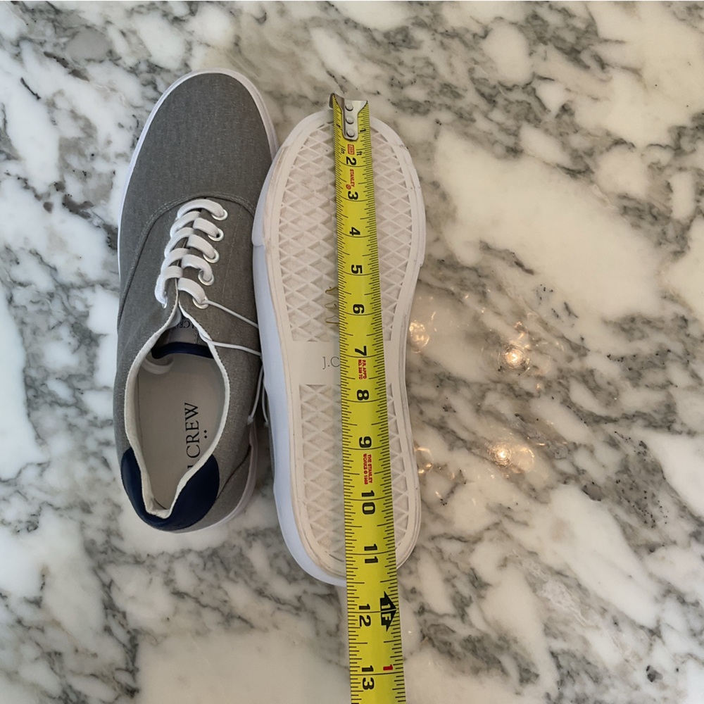 NWT JCrew Shoes Mens Size 9 Casual Comfort Low Grey Canvas Lace up Sneakers - Picture 7 of 11